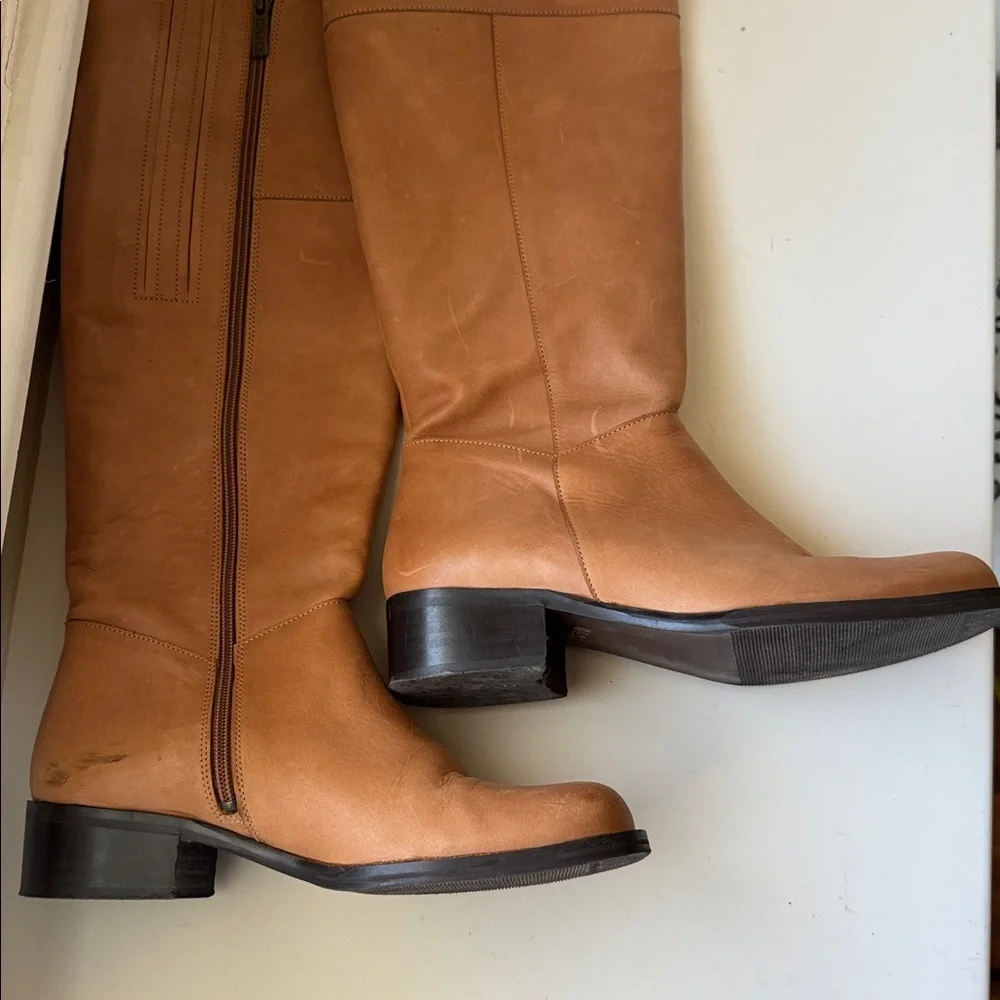 Duo Tan Leather Knee-High Boots